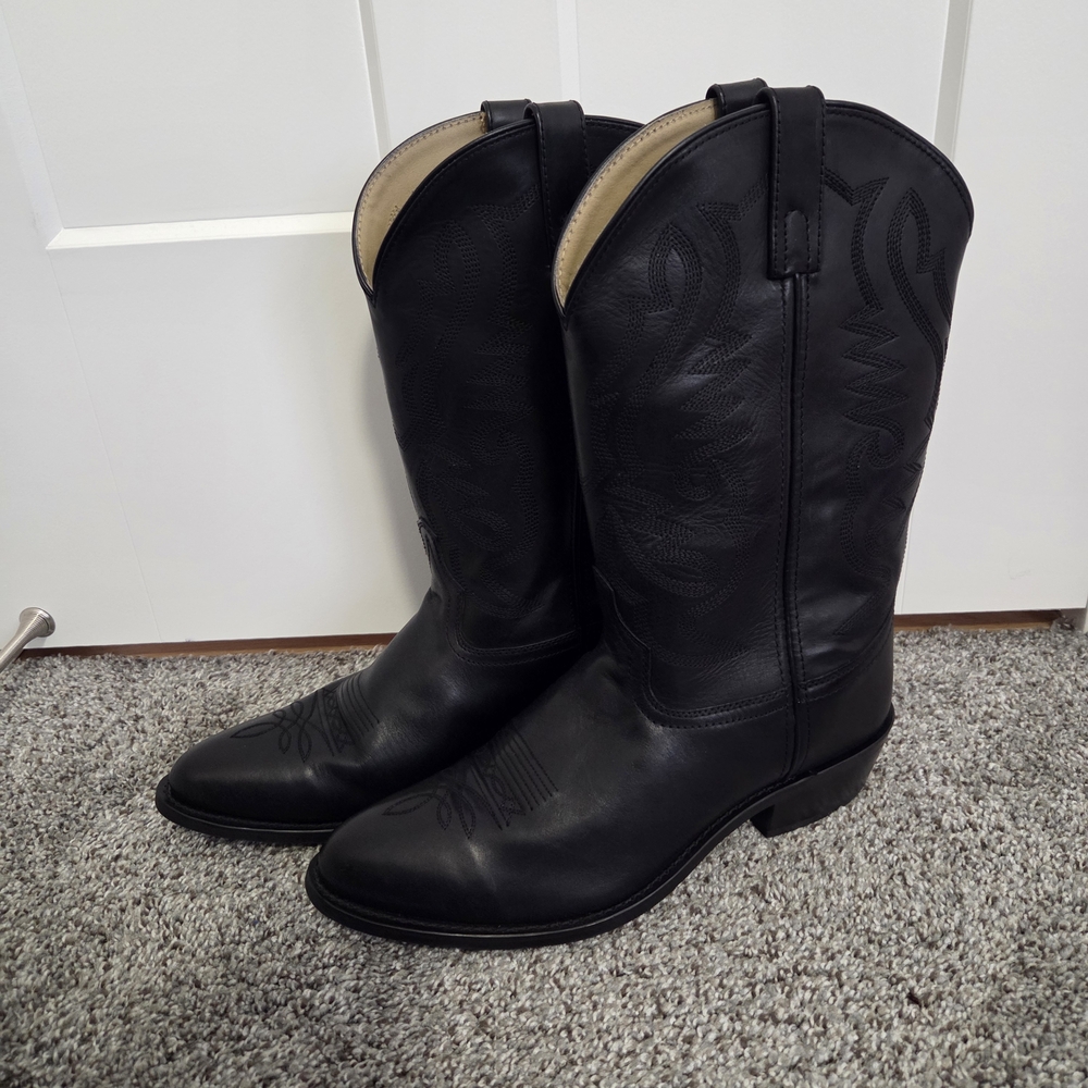 Smoky Mountain Black Leather Cowboy Boots Sz 11